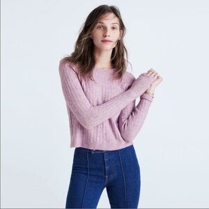 Madewell Bookend Pullover Sweater Lilac Lavender Size Small Merino Wool Alpaca